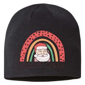 Holiday Cheer Santa Rainbow Graphic Sustainable Beanie