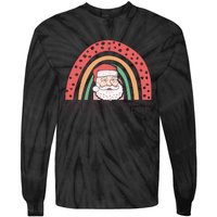 Holiday Cheer Santa Rainbow Graphic Tie-Dye Long Sleeve Shirt