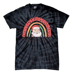 Holiday Cheer Santa Rainbow Graphic Tie-Dye T-Shirt