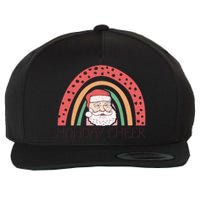 Holiday Cheer Santa Rainbow Graphic Wool Snapback Cap