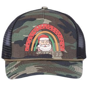 Holiday Cheer Santa Rainbow Graphic Retro Rope Trucker Hat Cap