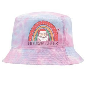 Holiday Cheer Santa Rainbow Graphic Tie-Dyed Bucket Hat