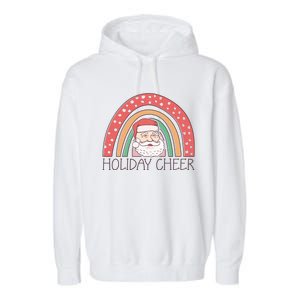 Holiday Cheer Santa Rainbow Graphic Garment-Dyed Fleece Hoodie