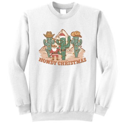 Howdy Christmas Sublimation Funny Cactus Xmas Lights Gift Sweatshirt