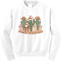 Howdy Christmas Sublimation Funny Cactus Xmas Lights Gift Kids Sweatshirt