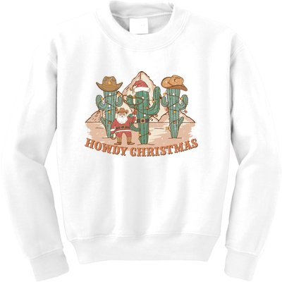 Howdy Christmas Sublimation Funny Cactus Xmas Lights Gift Kids Sweatshirt