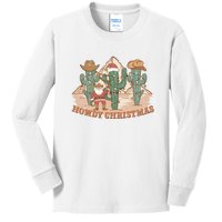 Howdy Christmas Sublimation Funny Cactus Xmas Lights Gift Kids Long Sleeve Shirt