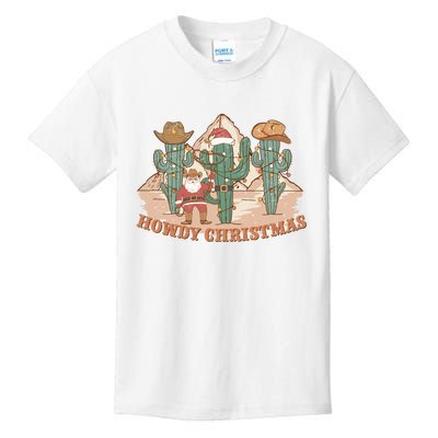 Howdy Christmas Sublimation Funny Cactus Xmas Lights Gift Kids T-Shirt