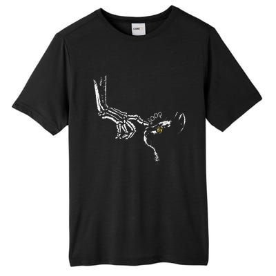 Halloween Cute Skeleton Hand Black Cat Boop Nose Cat Lover Tall Fusion ChromaSoft Performance T-Shirt