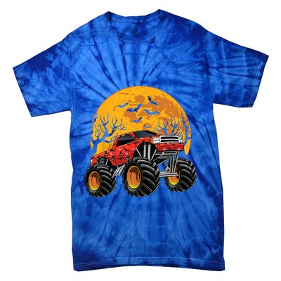 Halloween Costume Spooky Monster Truck Gift Tie-Dye T-Shirt