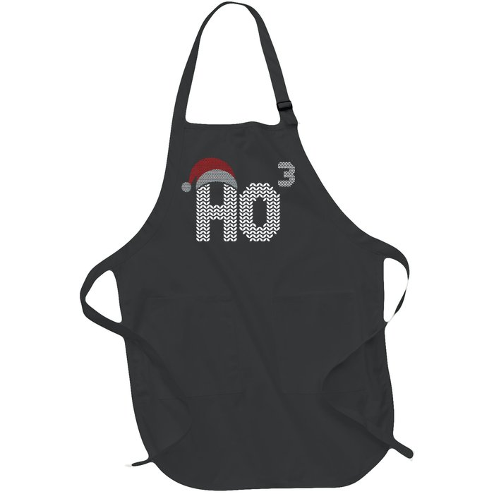 Ho Cubed Shirt Funny Christmas Math Teacher Gift Ho Ho Ho  Full-Length Apron With Pockets