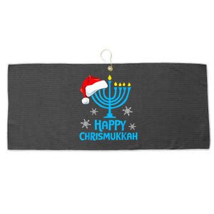 Happy Chrismukkah Santa Hat Christmas Hanukkah Sleep Large Microfiber Waffle Golf Towel