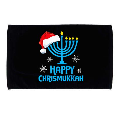 Happy Chrismukkah Santa Hat Christmas Hanukkah Sleep Microfiber Hand Towel