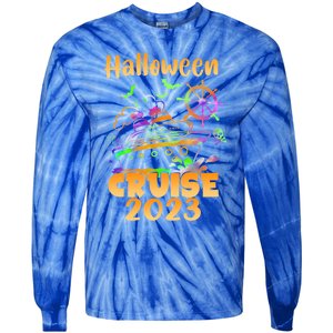 Halloween Cruise Squad Cruising Crew Spooky Season Family Gift Tie-Dye Long Sleeve Shirt