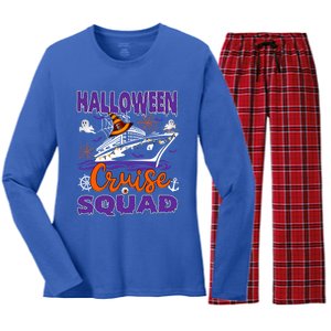 Halloween Cruise Squad Cruising Crew Spooky Season Family Cute Gift Women's Long Sleeve Flannel Pajama Set 