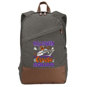 Halloween Cruise Squad Cruising Crew Spooky Season Family Cute Gift Cotton Canvas Backpack