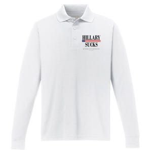 Hillary Clinton Sucks But Monica Is Way Better At It Performance Long Sleeve Polo