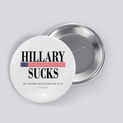 Hillary Clinton Sucks But Monica Is Way Better At It Button