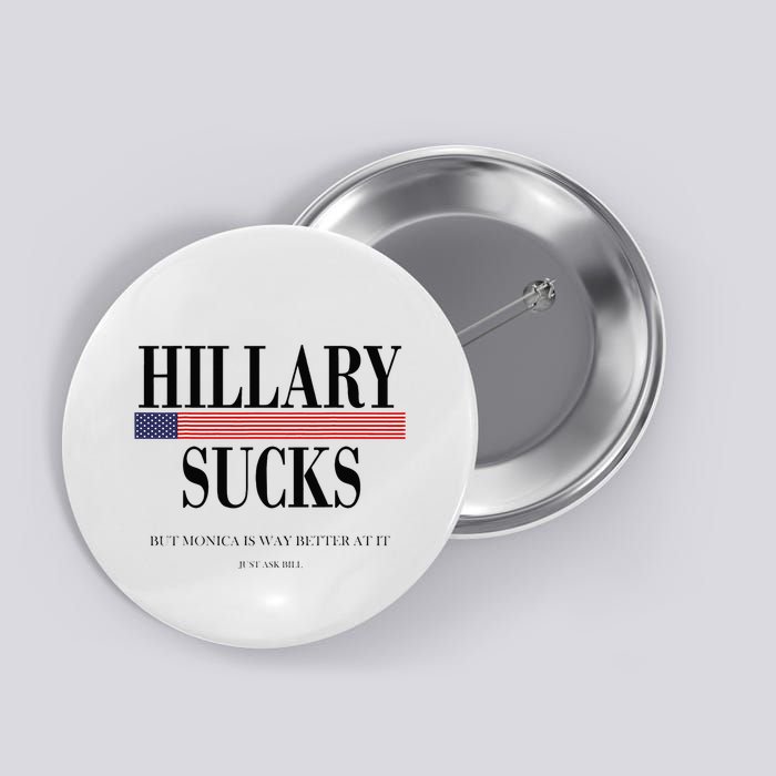 Hillary Clinton Sucks But Monica Is Way Better At It Button