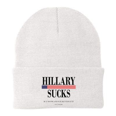 Hillary Clinton Sucks But Monica Is Way Better At It Beanie