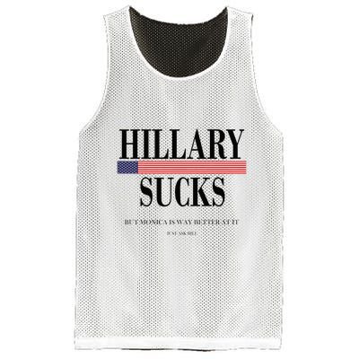 Hillary Clinton Sucks But Monica Is Way Better At It Mesh Reversible Basketball Jersey Tank