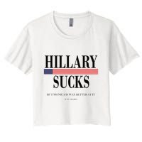 Hillary Clinton Sucks But Monica Is Way Better At It Crop Top