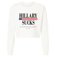 Hillary Clinton Sucks But Monica Is Way Better At It Cropped Pullover Crew