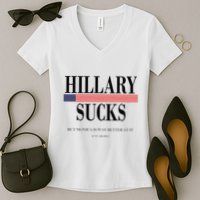 Hillary Clinton Sucks But Monica Is Way Better At It Women's V-Neck T-Shirt