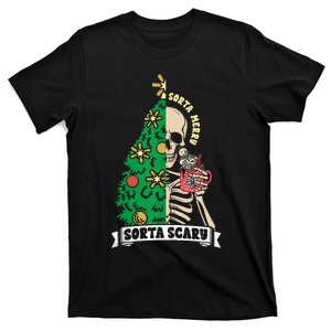 Halloween Christmas Skeleton Sorta Merry Scary Xmas Tree Tank Top T-Shirt