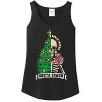 Halloween Christmas Skeleton Sorta Merry Scary Xmas Tree Tank Top Ladies Essential Tank