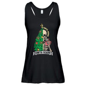 Halloween Christmas Skeleton Sorta Merry Scary Xmas Tree Tank Top Ladies Essential Flowy Tank