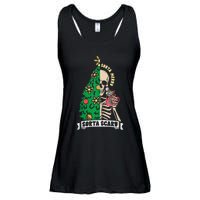 Halloween Christmas Skeleton Sorta Merry Scary Xmas Tree Tank Top Ladies Essential Flowy Tank