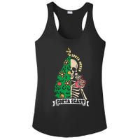 Halloween Christmas Skeleton Sorta Merry Scary Xmas Tree Tank Top Ladies PosiCharge Competitor Racerback Tank