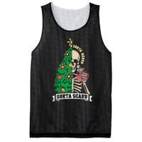 Halloween Christmas Skeleton Sorta Merry Scary Xmas Tree Tank Top Mesh Reversible Basketball Jersey Tank