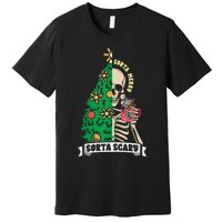 Halloween Christmas Skeleton Sorta Merry Scary Xmas Tree Tank Top Premium T-Shirt