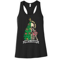 Halloween Christmas Skeleton Sorta Merry Scary Xmas Tree Tank Top Women's Racerback Tank