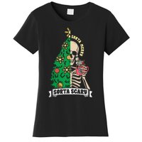 Halloween Christmas Skeleton Sorta Merry Scary Xmas Tree Tank Top Women's T-Shirt