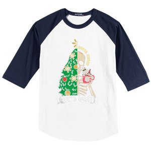 Halloween Christmas Skeleton Sorta Merry Scary Xmas Tree Tank Top Baseball Sleeve Shirt