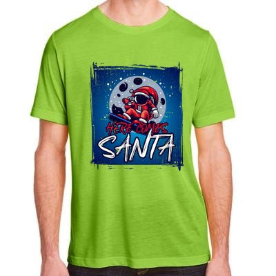 Here Comes Santa Santa Claus On A Skateboard In Moonlight Cool Gift Adult ChromaSoft Performance T-Shirt