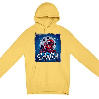 Here Comes Santa Santa Claus On A Skateboard In Moonlight Cool Gift Premium Pullover Hoodie