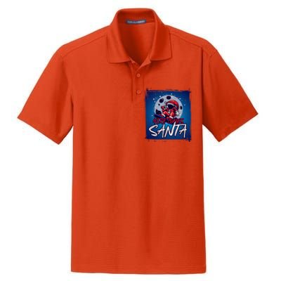 Here Comes Santa Santa Claus On A Skateboard In Moonlight Cool Gift Dry Zone Grid Polo