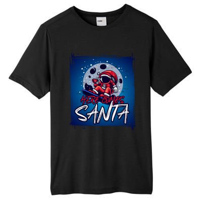 Here Comes Santa Santa Claus On A Skateboard In Moonlight Cool Gift Tall Fusion ChromaSoft Performance T-Shirt