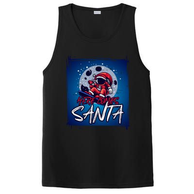 Here Comes Santa Santa Claus On A Skateboard In Moonlight Cool Gift PosiCharge Competitor Tank