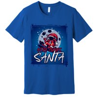 Here Comes Santa Santa Claus On A Skateboard In Moonlight Cool Gift Premium T-Shirt