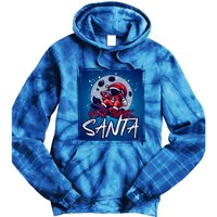 Here Comes Santa Santa Claus On A Skateboard In Moonlight Cool Gift Tie Dye Hoodie