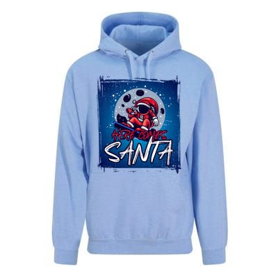 Here Comes Santa Santa Claus On A Skateboard In Moonlight Cool Gift Unisex Surf Hoodie