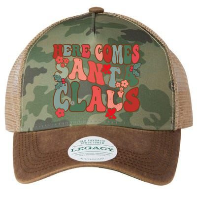 Here Comes Santa Claus Groovy Christmas Funny Gift Legacy Tie Dye Trucker Hat