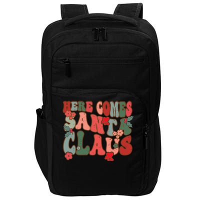 Here Comes Santa Claus Groovy Christmas Funny Gift Impact Tech Backpack