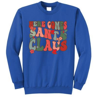 Here Comes Santa Claus Groovy Christmas Funny Gift Sweatshirt