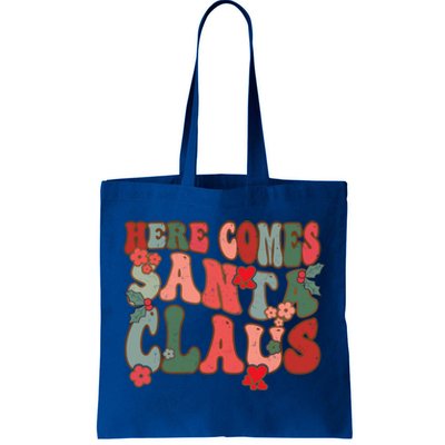 Here Comes Santa Claus Groovy Christmas Funny Gift Tote Bag